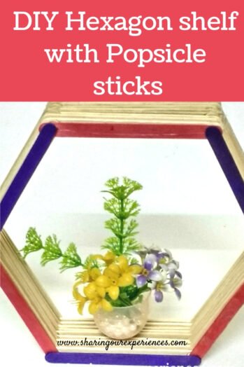 How To Make A Diy Hexagon Shelf With Popsicle Sticks Sharing Our