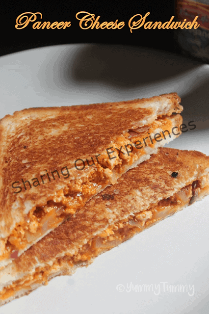 Paneer & Cheese Sandwich Recipe