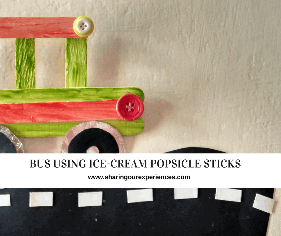 Popsicle stick Bus kid craft