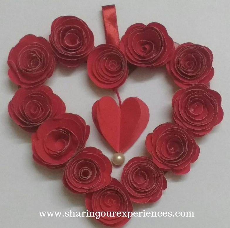 red roses wall hanging craft  valentines day craft and
