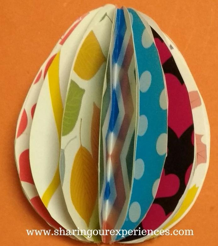 3 dimensional Easter eggs with colored papers