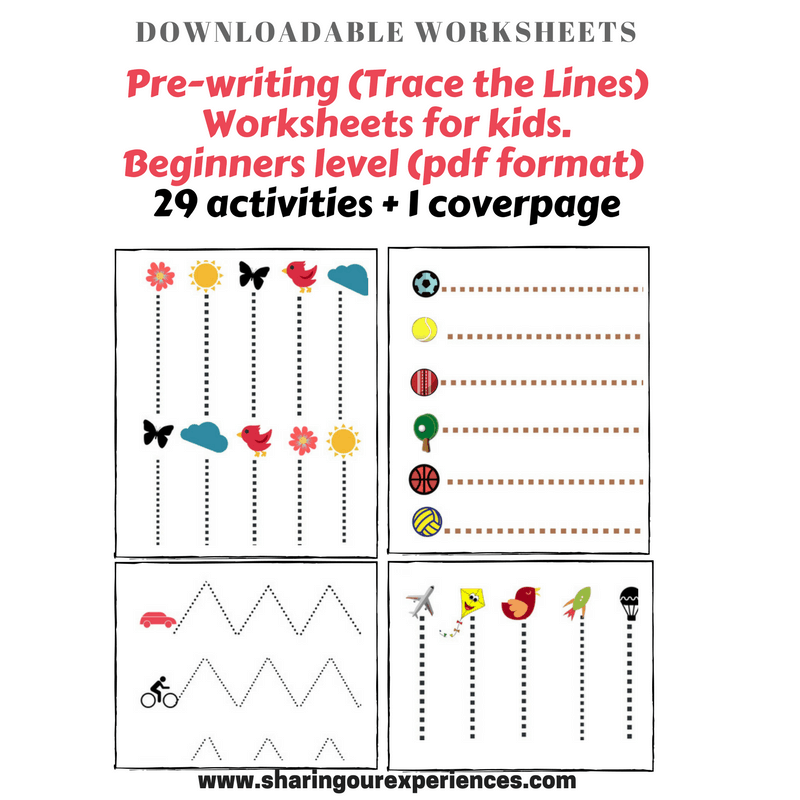 prewriting worksheets beginners level pdf printables downloadable cover page 29 worksheets sharing our experiences