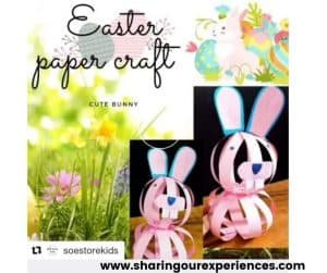 Easter bunny papercraft for preschool, toddler and kindergarten. Ideal for story time prop and project activity