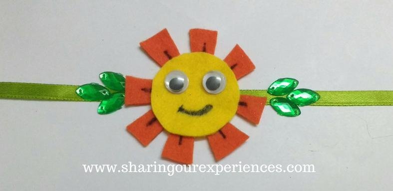 Free step by step crafts tutorial on how to make a DIY handmade sun Rakhi with foam sheets and satin ribbon. This cute sun rakhi is a wonderful rakhi craft can be done by little sisters for their lovely brothers. If you are looking for handmade rakhi crafts ideas this can be the one for you. This is super simple and super quick can easily be made with kids.