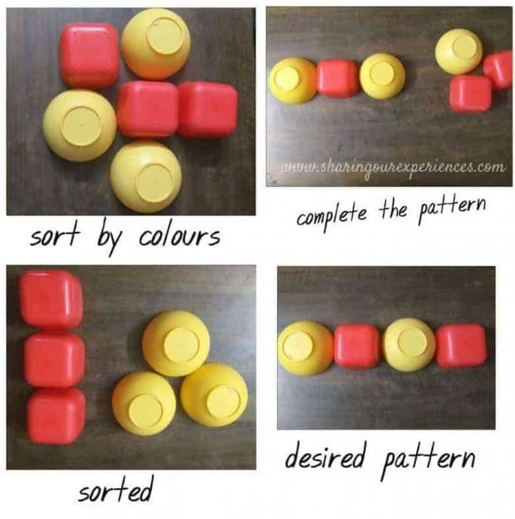 sort by colour matching activity easy hands on visual discrimination activities for toddlers and preschoolers. Great for developing visual discrimination skills