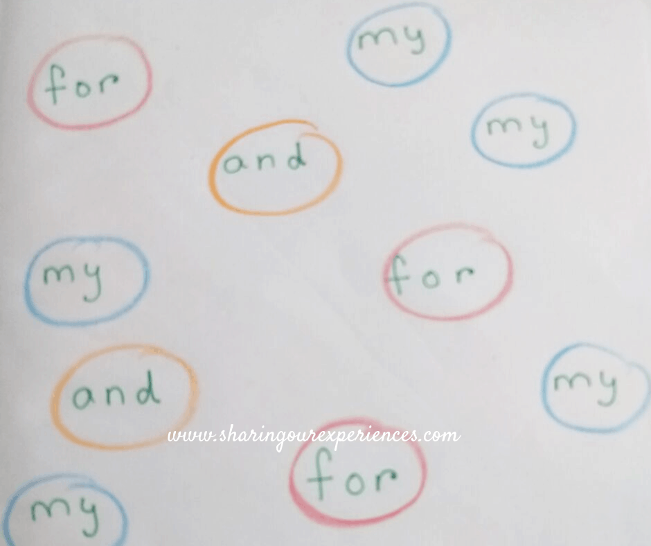 How to teach sight words at home Lacing sightwords Activity 6