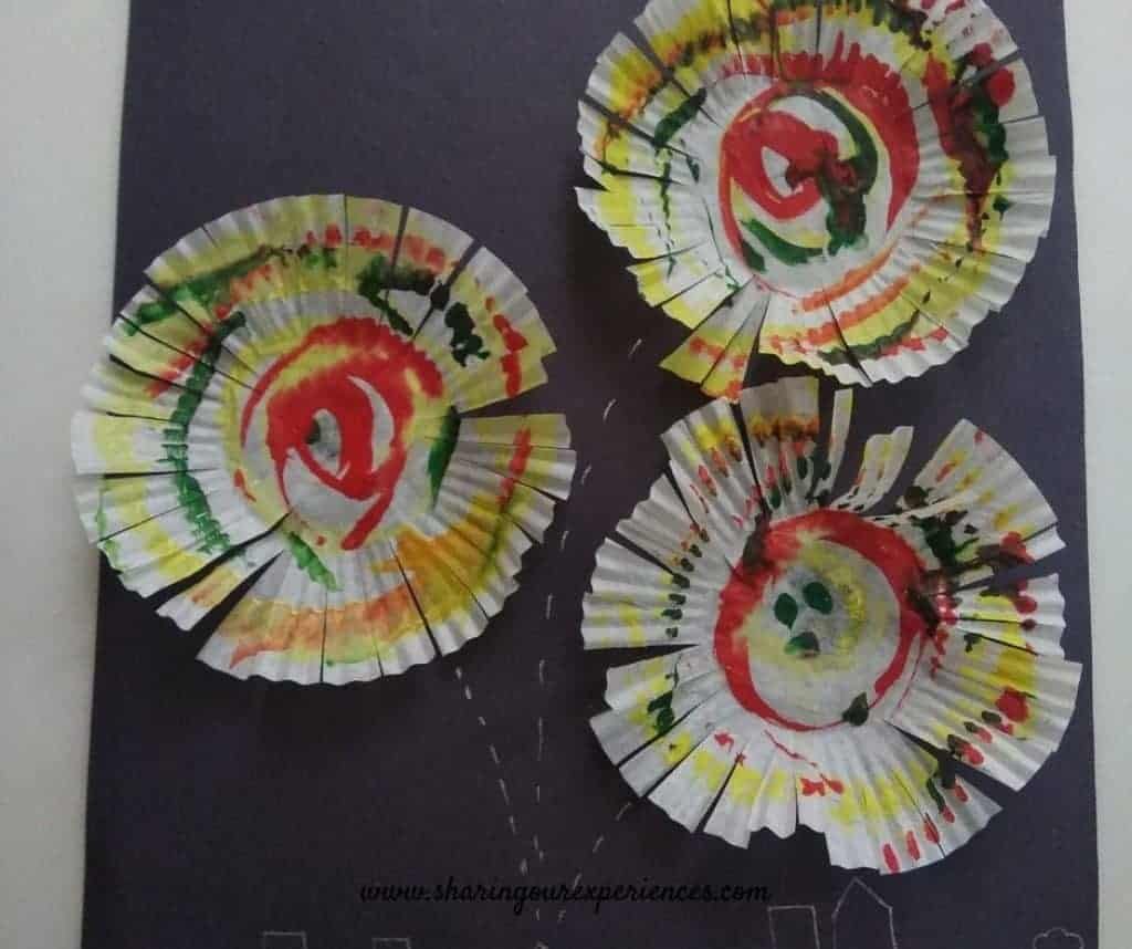 fire cracker craft with cup cake liners