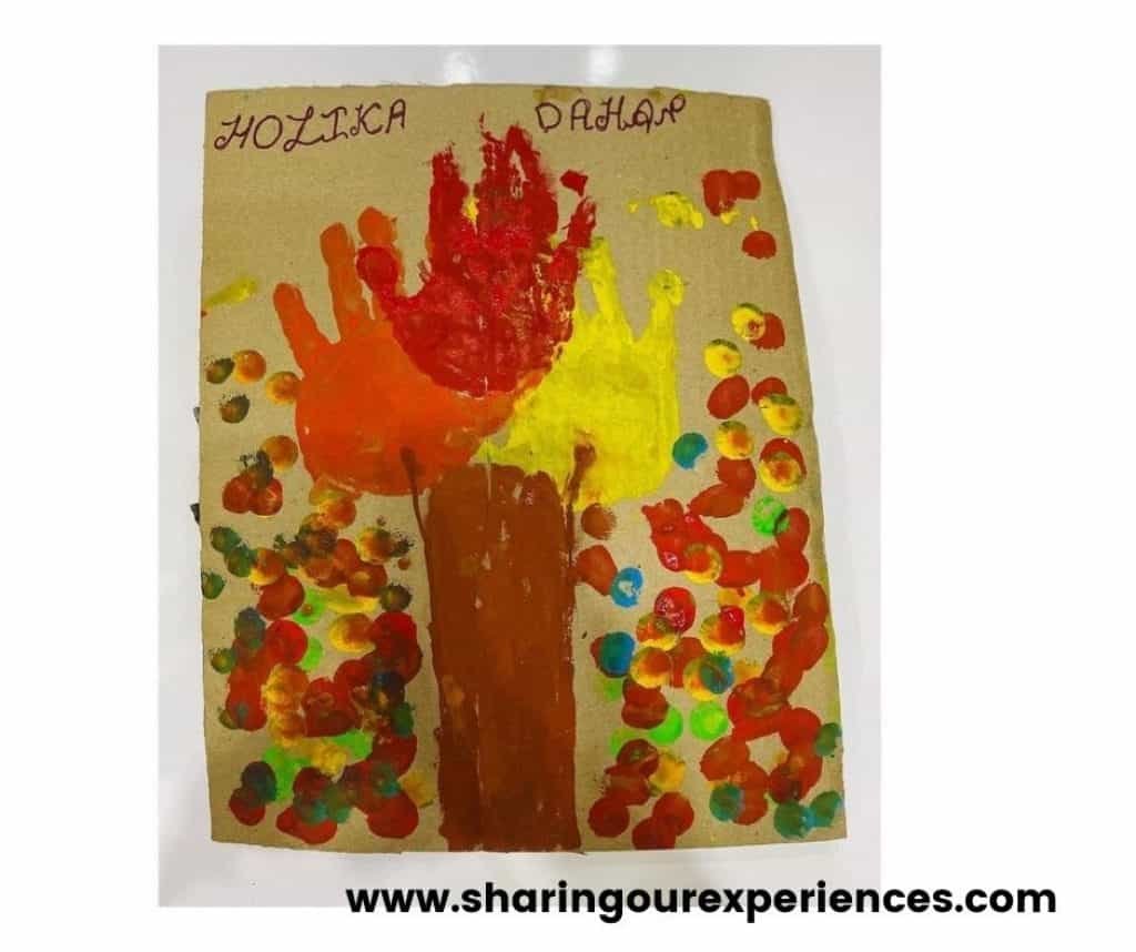 Holi art activity for festival reads and them activities