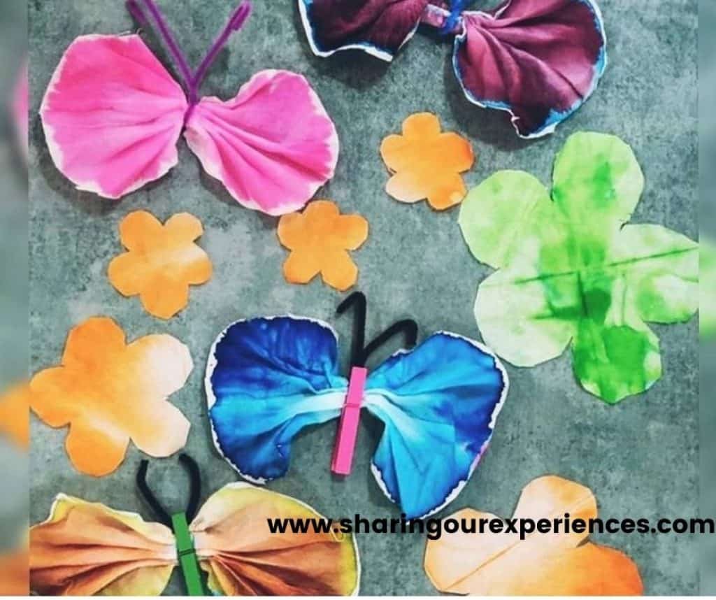colorful spring craft idea for preschoolers, toddlers and kindergarten. Fun activity for summer or season for theme project