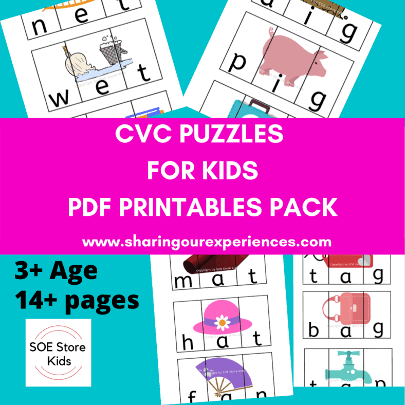 Printable CVC Puzzles for Kids PDF downloadable