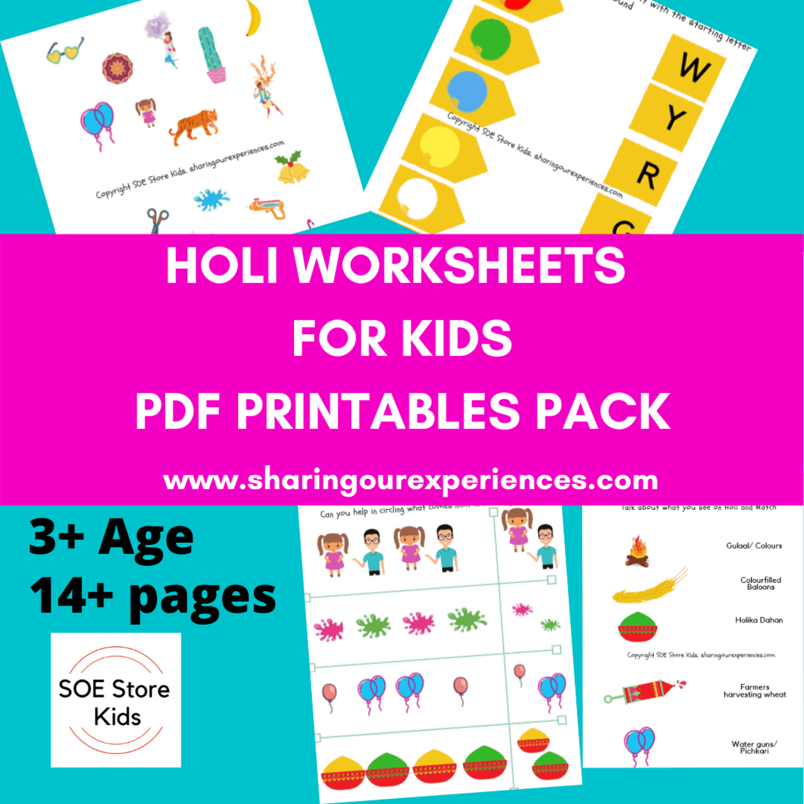 holi worksheets activity