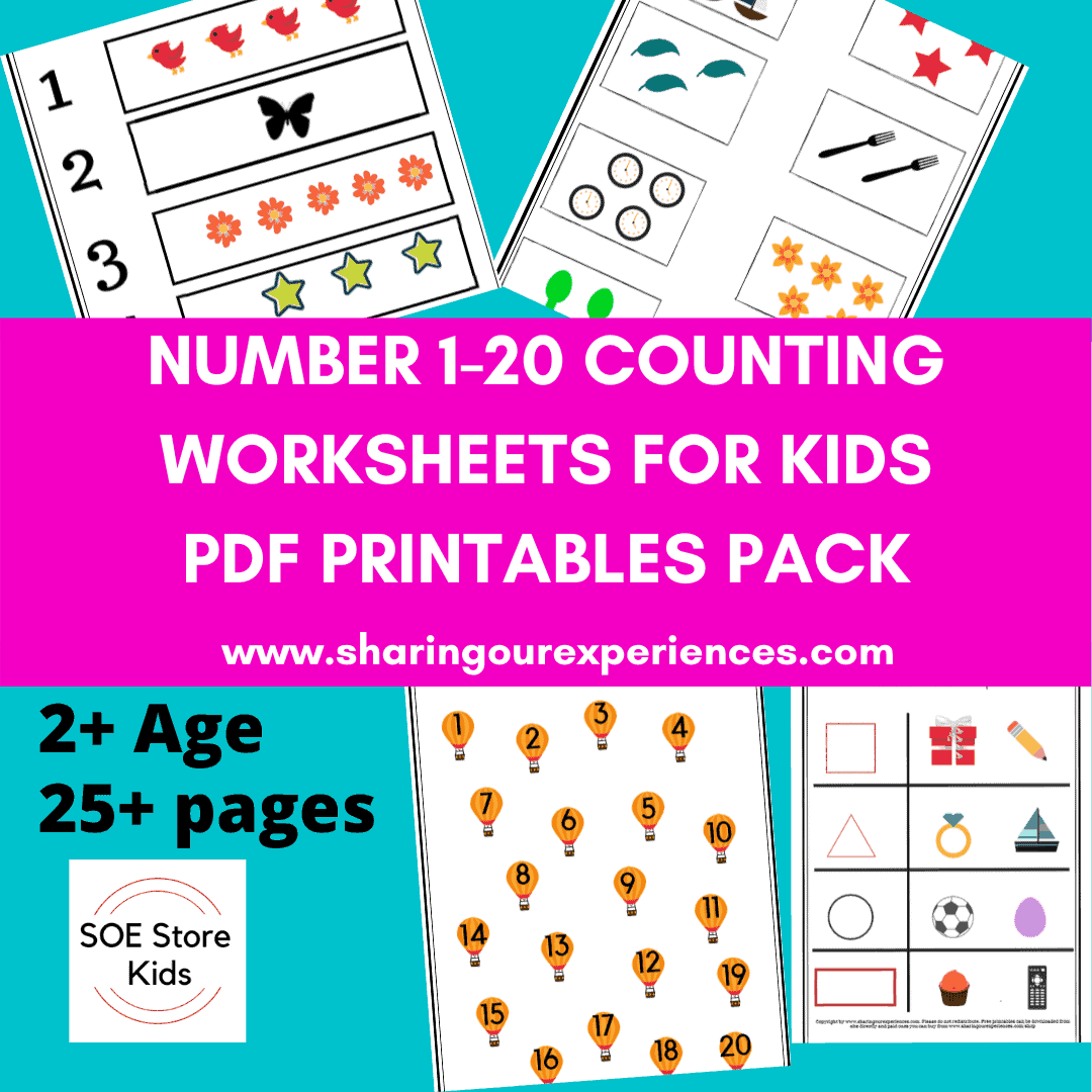 printable numbers 1 20 and counting worksheets for kids pdf