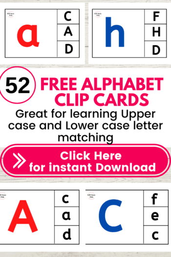 52 FREE Alphabet Uppercase Lowercase Matching Clip cards - Great Hands ...