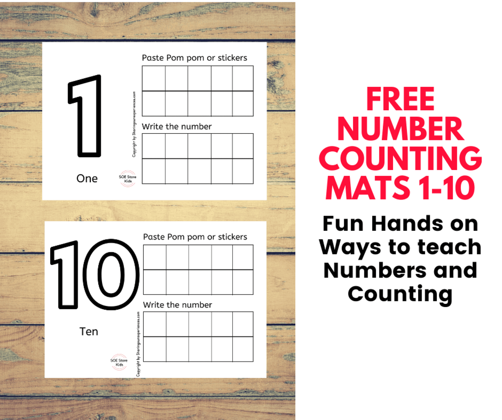 Free number mats for Preschool 1 - 10 pdf - Playdough printable ...