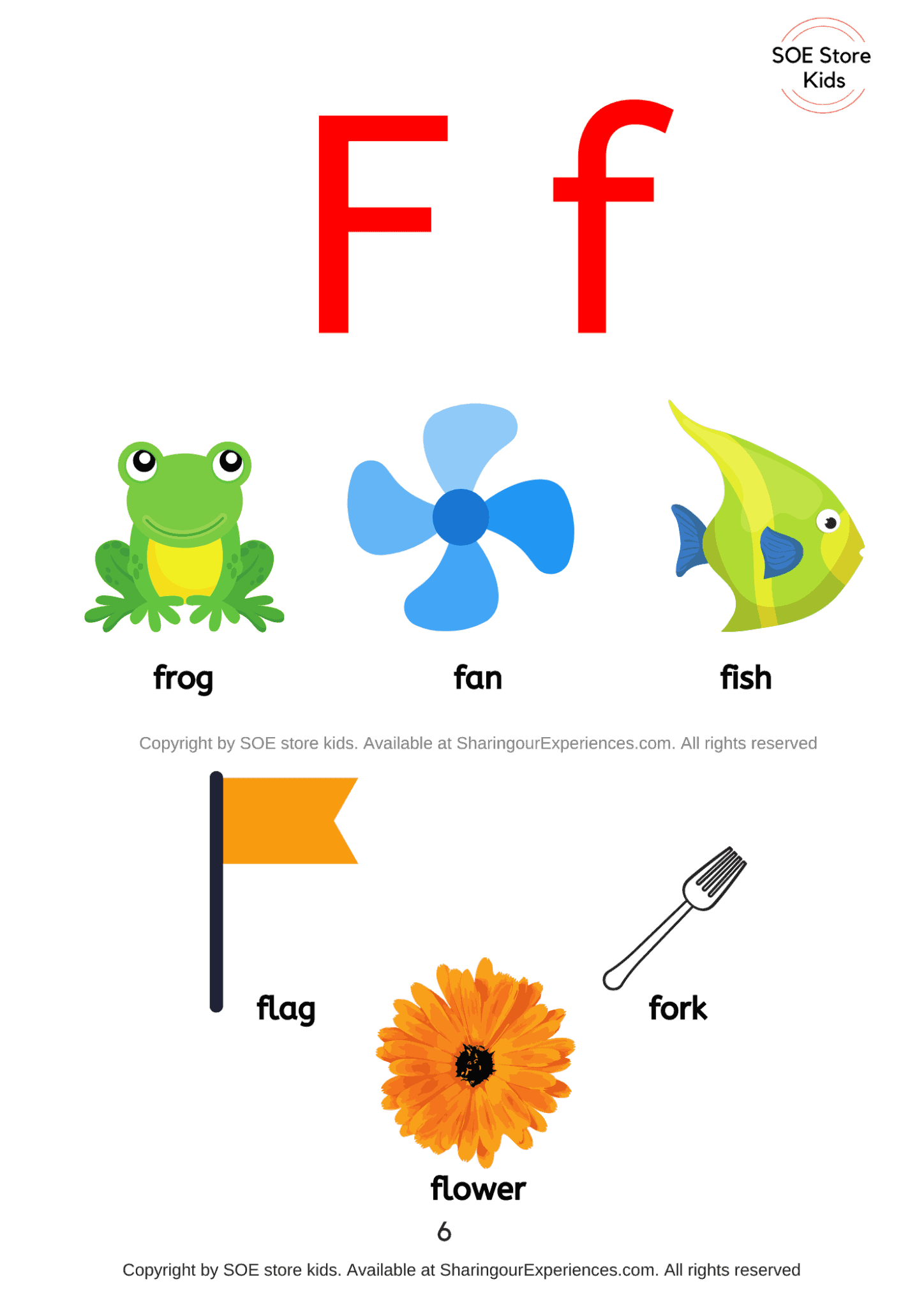 Things That Start With The Letter F For Kids