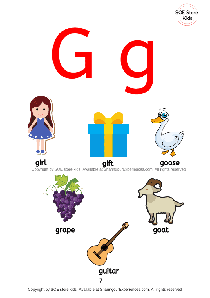 Things That Start With G For Kids