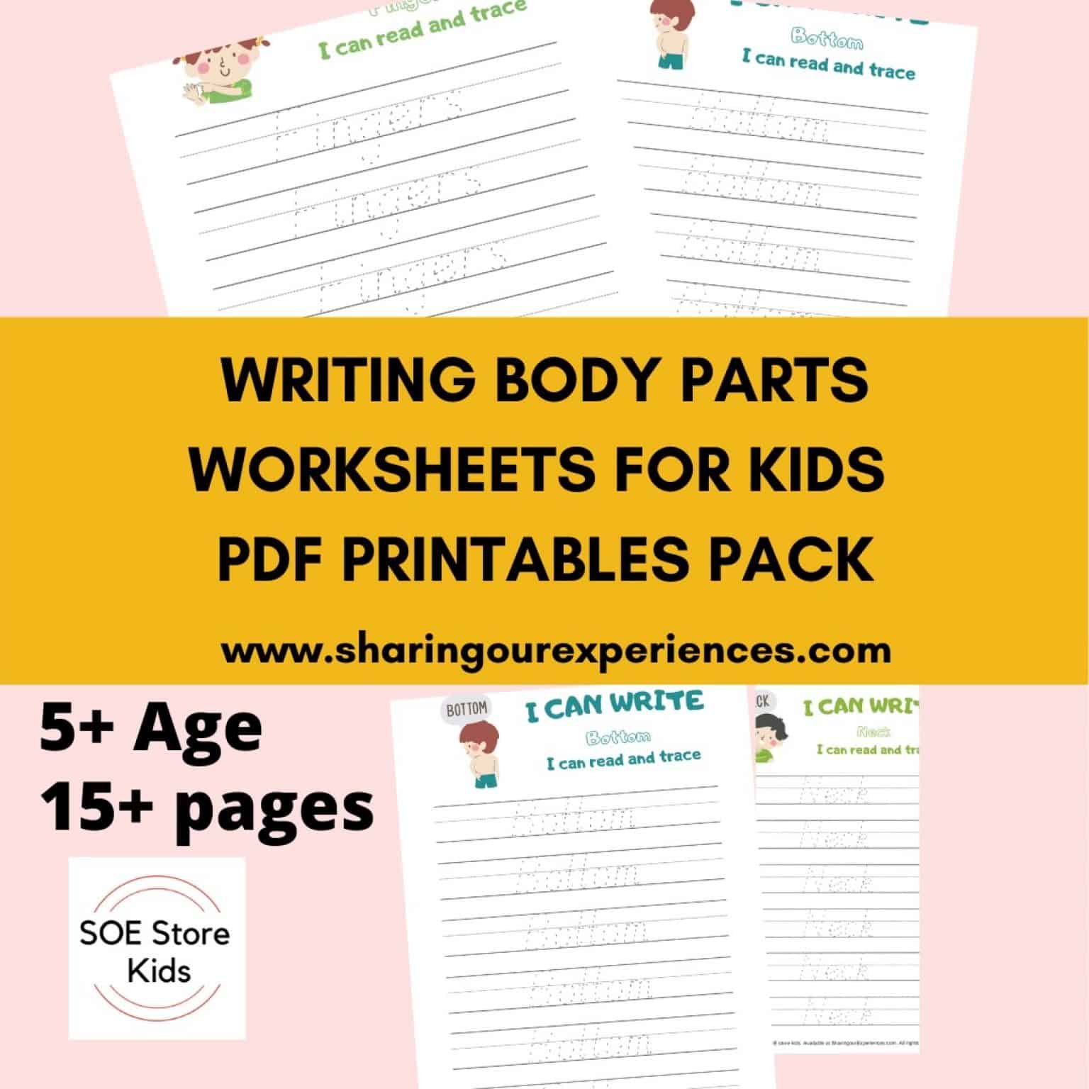 i can write body parts tracing worksheets for preschoolers sharing