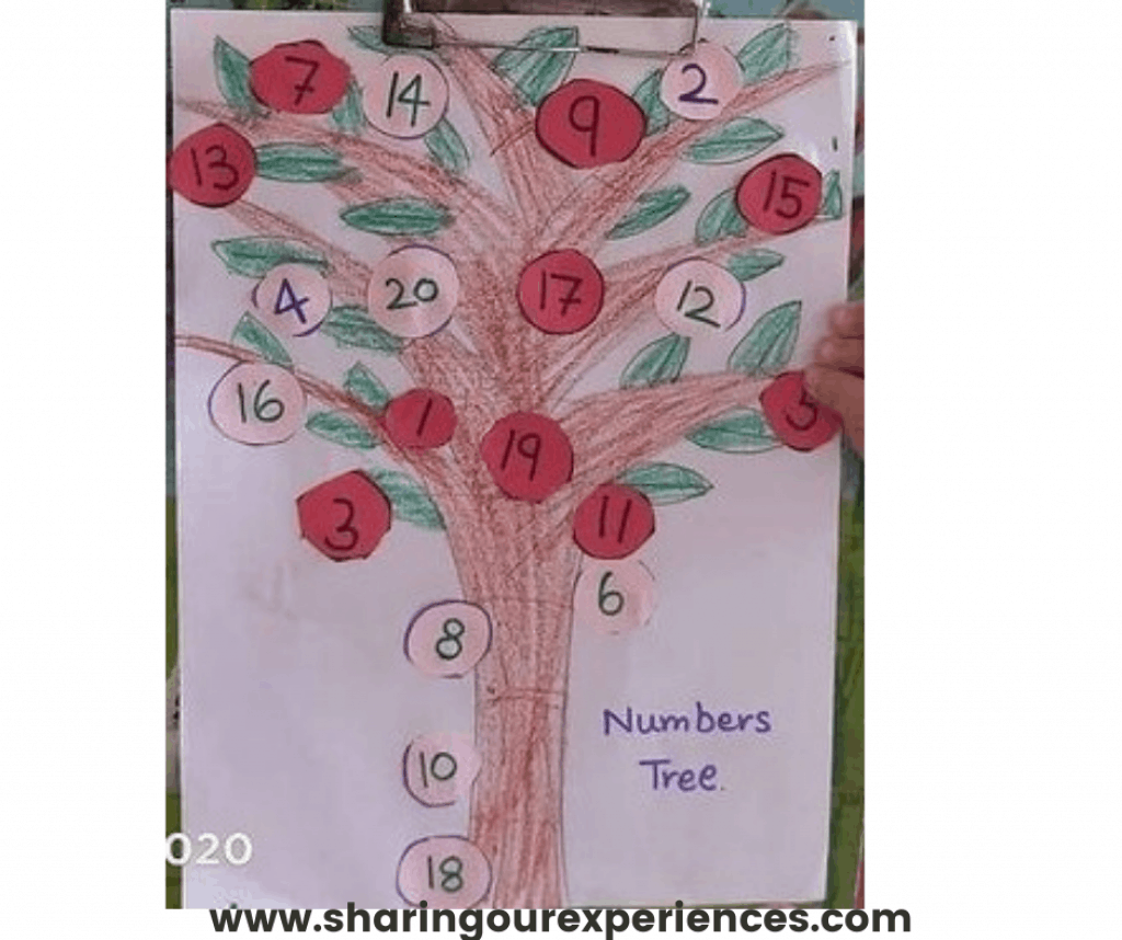 Number tree to teach odd even concept for toddlers, preschoolers and kindergarten. Perfect for summer vacation activity or school project idea for odd-even numbers. 