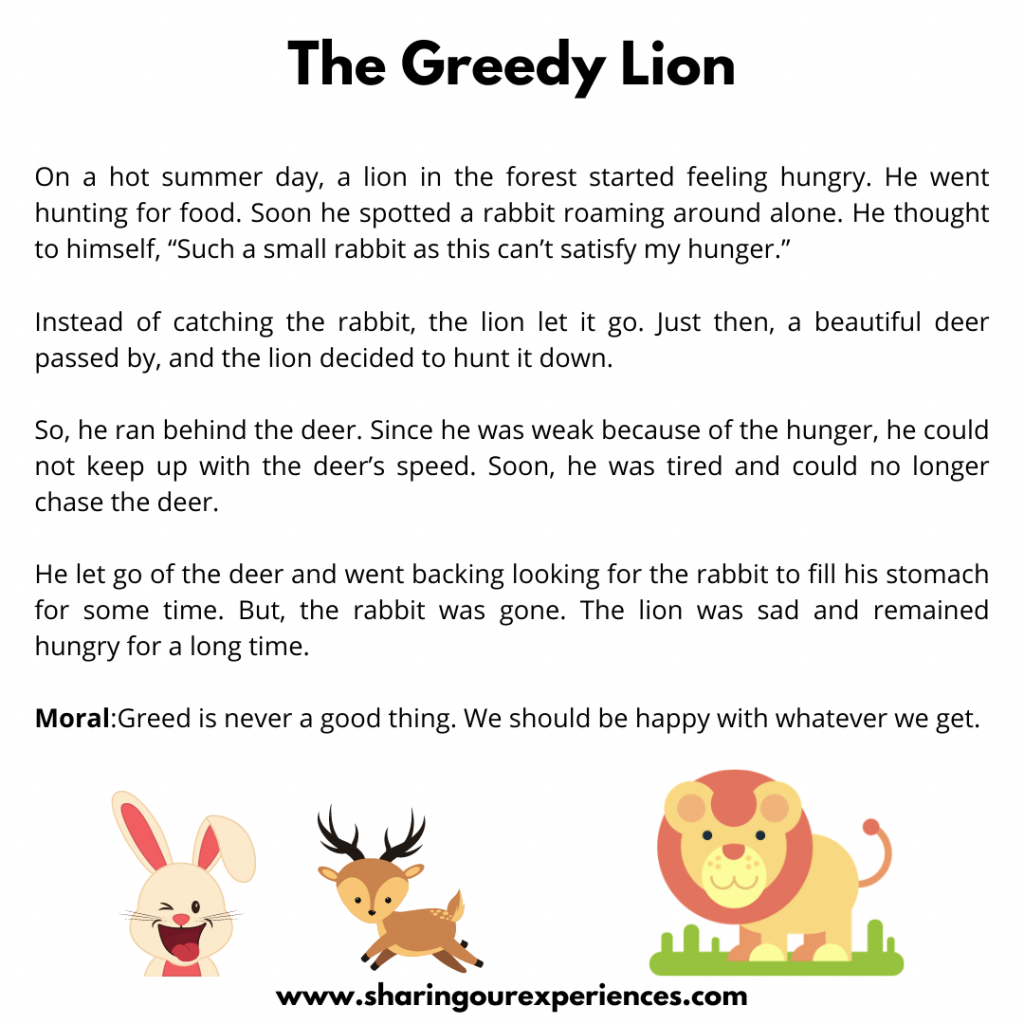 Famous Stories For Kids The Greedy Lion 1024x1024 
