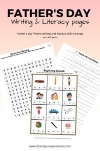 Father's Day Writing and Literacy Activites for Kindergarten