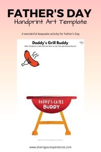 Father's Day handprint craft activity with Template