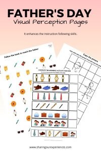 Father's day Visual perception activity pages for kindergarten