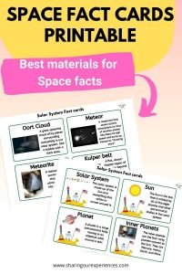 space themed Fact Cards printable