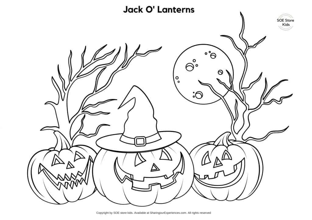 Jack O' Lanterns Coloring Page