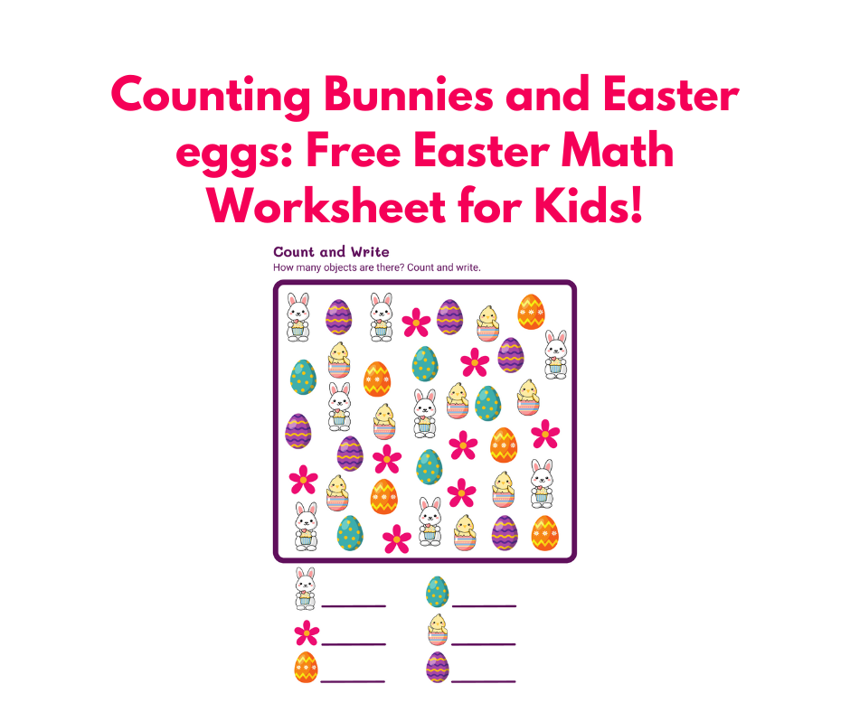 Counting Bunnies and Easter eggs Free Easter Math Worksheet for Kids